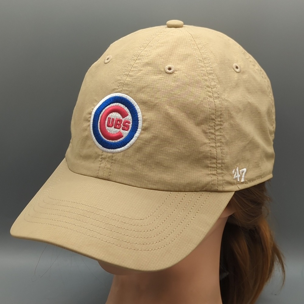47 Brand Chicago Cubs Hat Beige Khaki Adjustable OSFA Cap MLB Baseball Strapback
